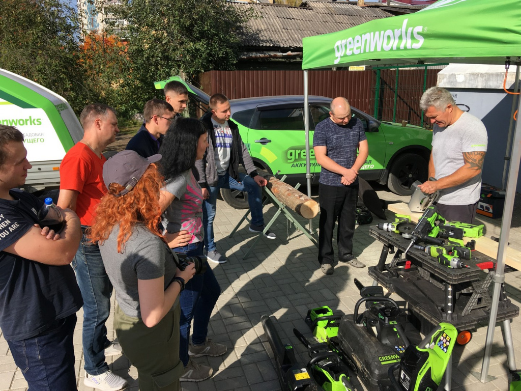 Демонстрация техники GREENWORKS